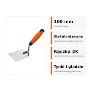SOLID Kielnia sztukateryjna nierdzewna 100 mm, rączka 2K